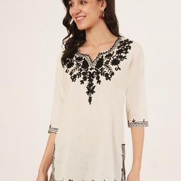 Pure Cotton Embroidered Kashmiri Short Kurta-image-86