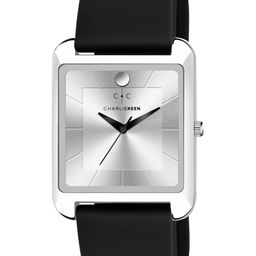 CHARLIEKEEN Men Brass Dial & Straps Analogue Watch CC-GSQ008-SLV-BLK-48