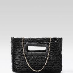 MANGO Structured Basket Weave Handheld Bag with Non-Detachable Sling Strap-25