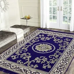 THE FRESH LIVERY Blue Ethnic Motifs Cotton Carpet-image-53