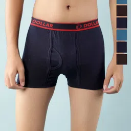 Dollar Lehar Boys Pack Of 7 Assorted Combed Cotton Trunks-image-5