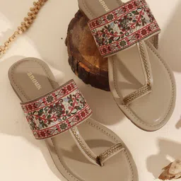 Anouk Women Embellished Ethnic One Toe Flats-image-100