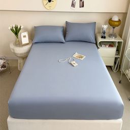 JC HOME Grey Solid Cotton 220 TC King Bedsheet Set 2.43m x 2.64m-image-63