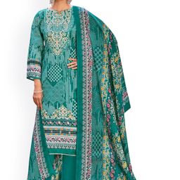 DRAVINAM Trends Embroidered Pure Cotton Unstitched Dress Material-image-35