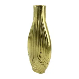 Hind Decor Yellow Textured Aluminium Flower Vase-image-44