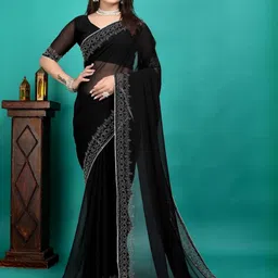 RUNAYA NX Pure Georgette Chanderi Saree-image-47