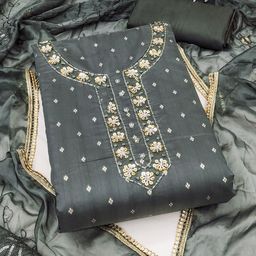 DIVASTRI Embellished Unstitched Dress Material-image-92
