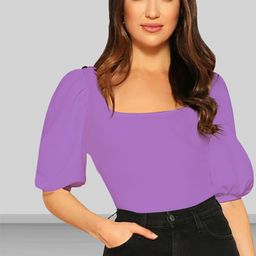 Dream Beauty Fashion Square Neck Short Puff Sleeve Top-image-95