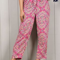 Style Shoes Pack Of 2 Floral Printed Mid-Rise Lounge Pants-image-55
