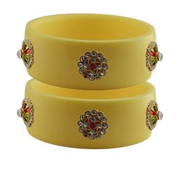 Vidhya Kangan Beige Plastic Bangles-image-81