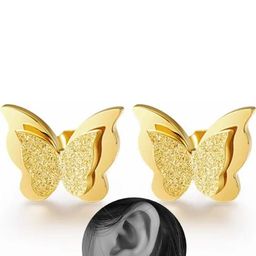 AKISON JEWELS Women Gold Toned Butterfly Stud Earrings-image-96