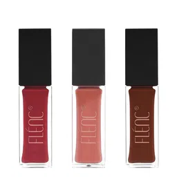 FLENC 3Pc Ritzy Glossy Liquid Lipstick- 10ml Each-Rome- Washington- Helsinki-20