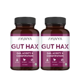 Ayuvya Set Of 2 Ayuvya Gut Hax Acidity Control Tablets - 60 Tablets Each-2