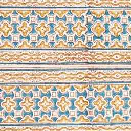 Fabindia Standalone Blue & Yellow 6 Pieces Floral Printed Cotton Rectangle Table Placemats-23