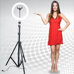 airtech 10" Big LED Ring stand studio light with 7ft tripod for Mobile reels and video Ring Flash-23