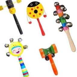 Wooden Rattle Set For Kids sound Making Rattle Set Born Baby Set 0 To 12 Month Rattle-image-73