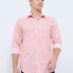 Raymond Men Striped Cutaway Collar Slim Fit Casual Shirt-image-46