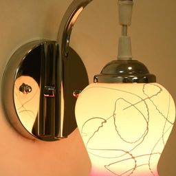 SOMIL Pink & White Printed Glass Cylinder Shaped Wall Lamp-30