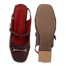 Try Me Square Toe Block Sandals with Buckles image 5