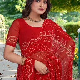 Mitera Pure Georgette Bandhani Saree-image-15
