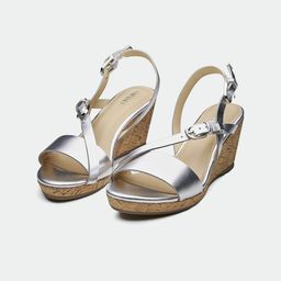 Oroh Leather Party Wedge Sandals with Buckles-image-82