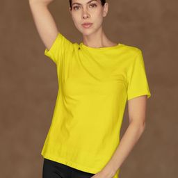 Moda Rapido Women Cotton Bio Finish Solid T-shirt-image-99