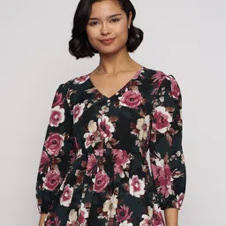 AASK Women's Polyester Printed Black Color Regular Top-11
