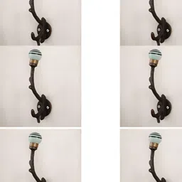 IndianShelf 6 Pcs Ceramic Strip Tree Cloth Hangers Coat Hooks-image-85