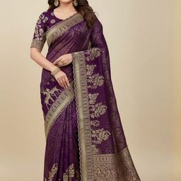Peachmode Ethnic Motifs Zari Pure Georgette Heavy Work Saree-picture-34