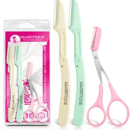 Eyebrow Trimmer Scissors with Folding Facial Razors Portable and Reusable - 3Pcs, Men & Women-27