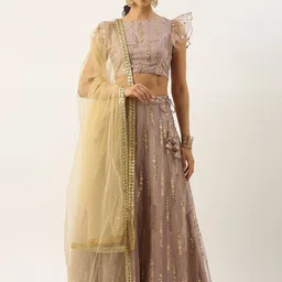 Ethnovog Embellished Sequinned Semi-Stitched Lehenga & Unstitched Blouse With Dupatta-picture-29