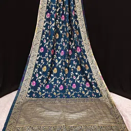 Trendmalls Woven Design Pure Silk Dupatta with Zari-picture-33