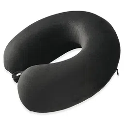 Kuber Industries Black Memory Foam Filled Polyester Travel Pillow-image-3