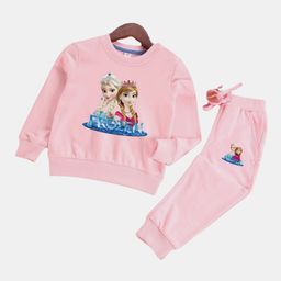 YK Girls Printed Sweatshirt & Joggers Clothing Set-image-64