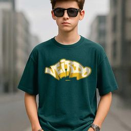VEIRDO Boys Printed Polo Collar Drop-Shoulder Sleeves T-shirt-image-92