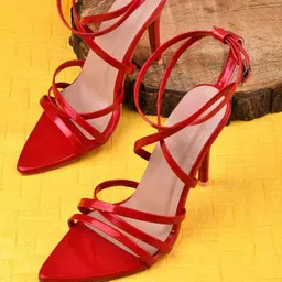 Try Me Party Slim Heeled Sandals with Buckles-33