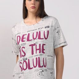 Vero Moda Typography Printed Cotton Drop-Shoulder Sleeves T-shirt-image-62
