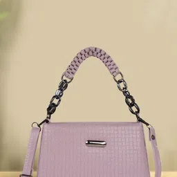 SPOTIC Solid Structured Zip Detail Sling Bag-10