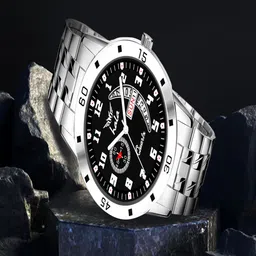 Hala Men Aluminium Dial & Stainless Steel Straps Analogue Watch Hala-8188-Black-58