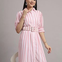 BAESD Women Striped Print Fit & Flare Dress-picture-48