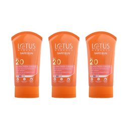 Lotus Herbals Set Of 3 Safe Sun SPF 20 Sunscreen Cream With Berry - 50 g Each-8