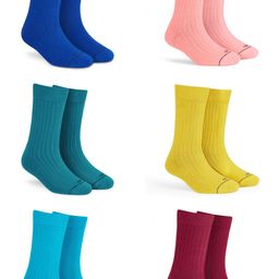 Dynamocks Pack Of 6 Striped Calf-Length Socks-image-75