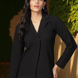 KATLINE Self Designed Single-Breasted Overcoat-picture-19
