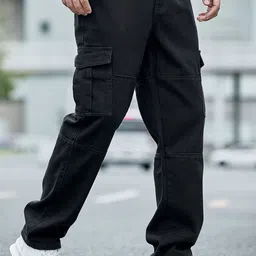SZN Men Regular Fit High-Rise Cargo Styles Jeans-image-80