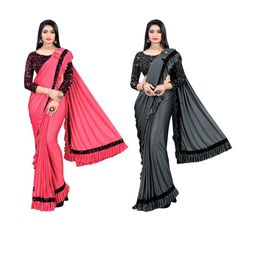 HARIOM FASHION Multi Lycra Sarees-image-65