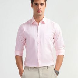 Arrow Men Manhattan Slim Fit Solid Spread Collar Pure Cotton Formal Shirt-picture-26