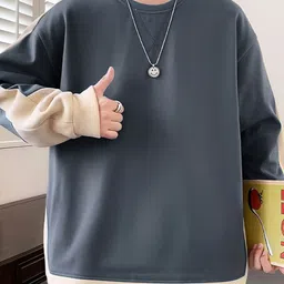StyleCast x Revolte Men Colourblocked Oversized Sweatshirt-picture-41