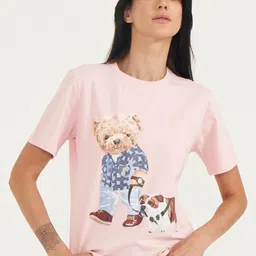 HAMSTER LONDON Graphic Printed Round Neck Pure Cotton T-shirt-image-37