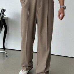 Next One Men Smart Mid-Rise Loose Fit Korean Trousers-picture-30