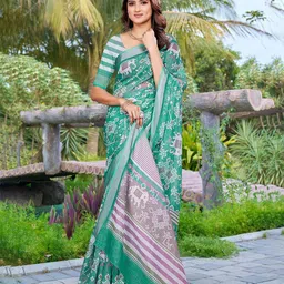 Anouk Zari Linen Blend Saree-25